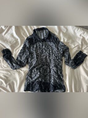 ASOS Navy Paisley Button-Up Shirt